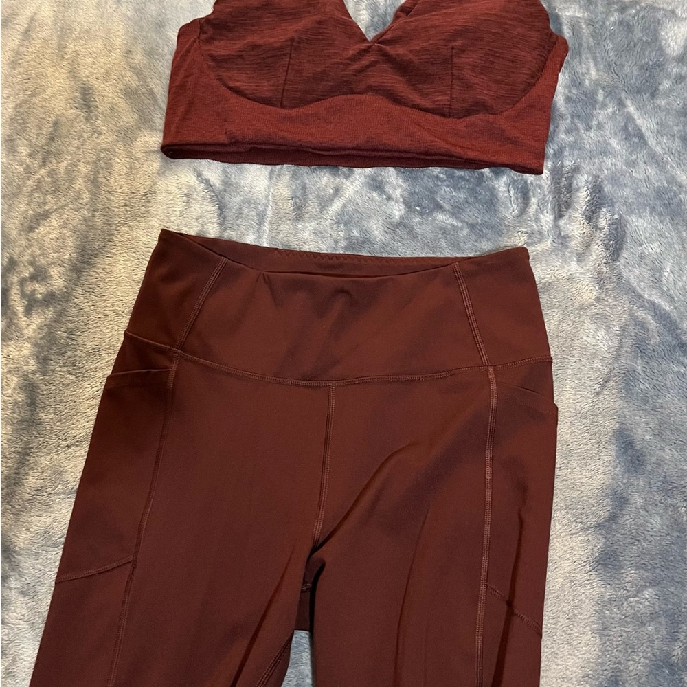 Victoria's Secret Burgundy Activewear Set